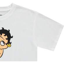 White Cotton T-Shirt With Print, Women's Retro Casual Short Sleeve T-Shirt, Vintage Aesthetic Style - 白色 - 查看 3
