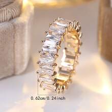 Vanel 1 chiếc nhẫn sang trọng, thiết kế tinh xảo với kiểu dáng vĩnh cửu, trang sức thời trang nổi bật để đeo hàng ngày, món quà thanh lịch. - vàng trắng - Xem 4