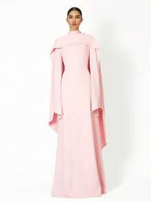 2026 Best-Selling New Arrivals Customized Wedding Party Dress Black A Line Pearl Long Sleeves O Neck Evening Gown Long Shawl Saudi Arabian Formal Evening Dress. - Ivory - View 2