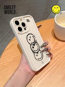 Smiley World Expression SmileyWorld® | 1 件装防震全包覆 TPU 材质高光泽智能手机壳，笑脸图案，UV 印刷，兼容 17、16、15、14、13、12、11 Pro Max，适合作为节日礼物、日常通勤使用，防摔高品质设计 - 彩色 - 查看 4