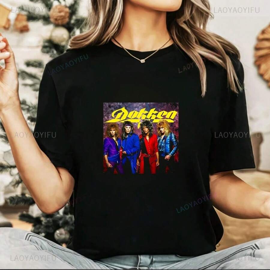 Camiseta retro Dokken Band - Top unisex para verano Camisa de manga corta con diseño estampado - Adecuada tanto para hombres como para mujeres - 77253GG - Ver 1