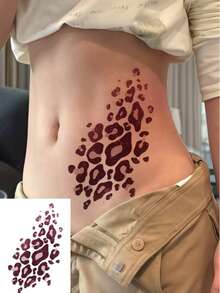 4 Sheets Leopard Tattoos Stickers Waterproof Sexy Body Tattoo Y2K Temporary Tattoos For Women Birthday Party Daily Makeup Rave Accessories - Multicolor - View 6