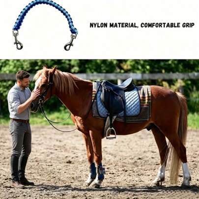 1pc Handwoven Paracord Saddle Grab Handle, Durable Braided Equestrian Safety Assist Grip With Metal Buckle, Non-Slip Riding Handlebar, Suitable For Saddle, Vibrant Color Portable Equestrian Gear, Suitable For Horse Riding Training, Adult Durable Equestrian Equipment