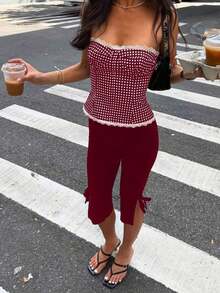 Women Tank Tops & Camis - Burgundy - View 1