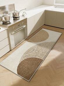 1pc Colorful Geometric Print Kitchen Runner Rug, Nordic Luxury Style, Thick Fabric With Comfortable Foot Feel, Easy Care Machine/Hand Washable, Practical Entryway/Laundry Room/Dining Room/Kitchen Rug - Khaki - View 12