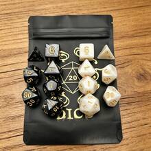 14 Pcs Polyhedral Dice Set For Role Playing Dice Games, Translucent Self Sealing Packaging Bag, Convenient For Use And Storage, Leisure At Any Time - Set a - View 6