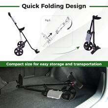 GOFLAME 2-Wheel Golf Push Pull Cart Folding Golf Trolley With Scoreboard - Black - View 5