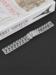 1 Stück 20mm 22mm modisches transparentes Uhrenarmband, schickes klares Uhrenband, transparentes Uhrenarmband, Uhrenarmband-Zubehör, coole klare Smart-Uhrenarmbänder, modernes transparentes Uhrenarmband-Ersatzteil, Uhren-Zubehör für Smartwatch, schickes klares Uhrenband kompatibel mit Samsung Galaxy Watch 7 6 5 4 (40mm/44mm) - Transparent - Übersicht 4