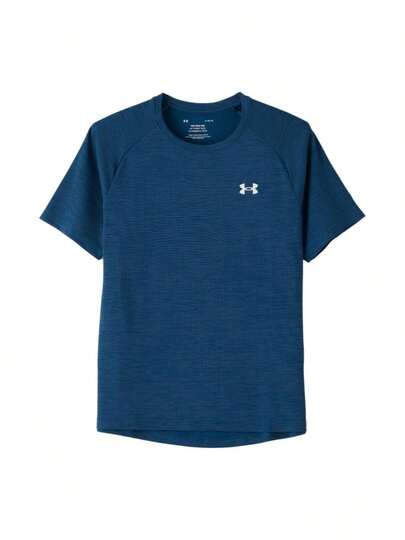 Under Armour 男士 UA Tech 纹理短袖 T 恤，舒适休闲，适合日常、户外、通勤穿着，款式编号 1382796-498