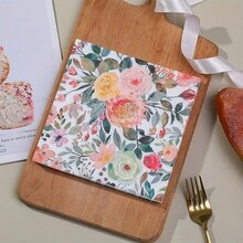 20pcs/Set Disposable Spring Themed Colorful Floral & Bird Print Napkins, Suitable For Weddings, Birthday Parties, Afternoon Tea Gatherings And Various Party Decorations, Designed With Floral And Plant Patterns, Ideal For Home Events, Birthday Celebrations, Parties, Camping, Hotels, Home Decor And More - Floral Series Napkins - View 6