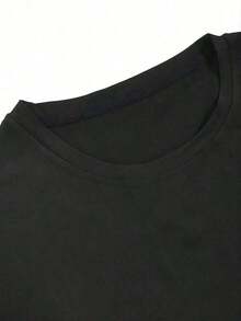 Retro Distressed Vampire Graphic Crew Neck Short Sleeve T-Shirt, Basic Solid Casual Summer Top For Women - 黑色 9 - 查看 3