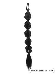 Tóc giả đuôi ngựa 20 inch, kiểu tết bong bóng, tết xoắn, đuôi ngựa tết, tết đèn lồng, dây buộc tóc co giãn, dây chun. - Nhiều màu - Xem 5