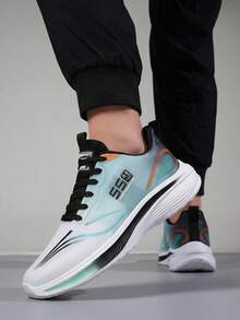 Men's Breathable Mesh Running Shoes,Lightweight Shock Absorbing Athletic Sneakers,Casual Lace-Up Sport Shoes For Workout,GymOutdoor Walking,Daily Wear - Mint Green - View 3