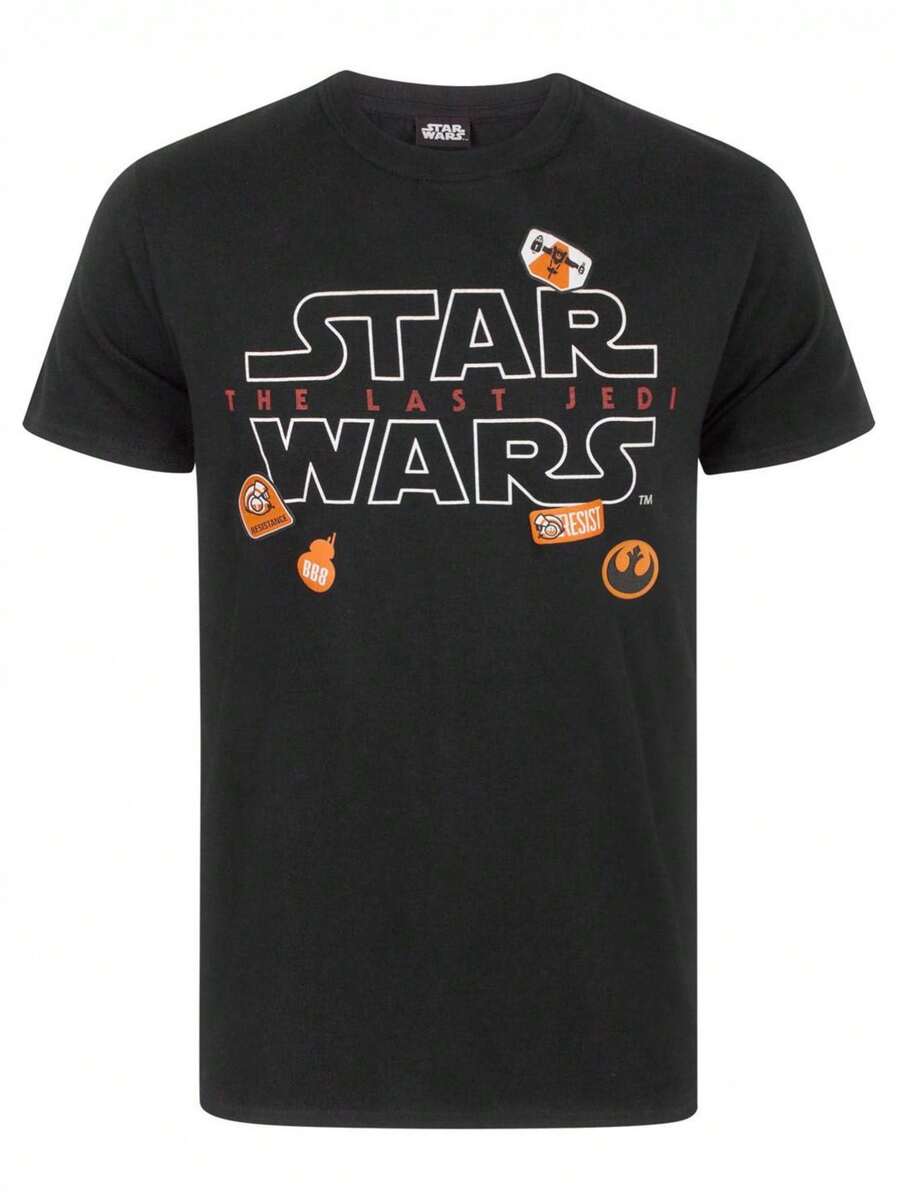 Men's T-Shirt: The Last Jedi Badge 's Blouses, Blouses, Casual Blouses For Women, Informal Blouses For Women, Women's Tops, Tops, Unisex. - 黑色 - 查看 1