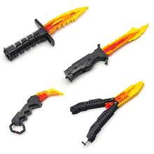 Bloques de construcción MOC creativos, juego de cuchillos cortos, bayoneta militar, cuchillo de mariposa, montaje, bloque de construcción, espada, juguete para regalo para niño - A - Ver 2