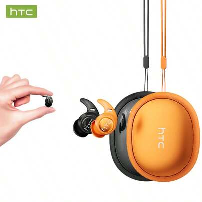  Auriculares inalámbricos HTC NE76 - Auriculares intrauriculares ultra suaves mejorados, auriculares inalámbricos 6.0, diseño plano y mini invisible apto para dormir de lado, ideal para viajes y dormir de lado, calidad de sonido superior