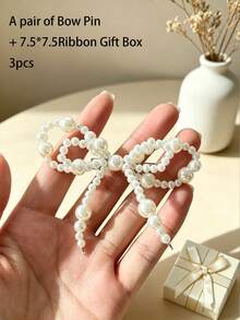 2 pièces Décoration de chaîne de jambe avec nœud en fausses perles, accessoire de jambe en métal à la mode, broche multifonctionnelle pour femmes - Blanc - Voir 13