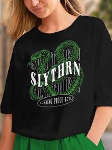 Green Snake Magic School House Pride T-Shirt - 黑色 - 查看 6