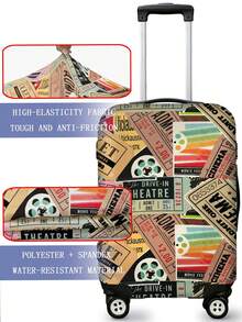 Penutup Koper, Pelindung Koper, Cocok untuk Koper Ukuran 18 hingga 32 Inci, Motif Vintage, Aksesori Perjalanan Unisex, Penutup Debu Poliester Elastis, Aksesori Sekolah - MultiWarna - View 4