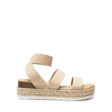 Womens Open Toe Espadrilles Dressy Platform Sandals Slip On Elastic Ankle Strap Wedges Sandals - Apricot - View 8