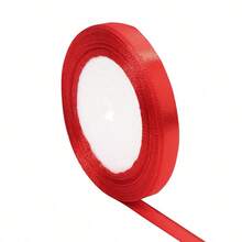 25 Yardas de cinta de satén de poliéster rojo festivo, textura suave mate de alta densidad, cinta decorativa hecha a mano DIY, lazo de embalaje de caja de regalo, lazo de envoltura de ramo de flores, decoración de fiesta de cumpleaños, cinta de satén versátil y larga - multicolor - Ver 9