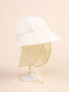 1 pieza Sombrero tipo capa de protección solar con estampado de oso de dibujos animados para bebé/niño pequeño, sombrero de cubo unisex para playa, adecuado para primavera, verano, otoño - 1PC - Ver 8