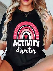 Camiseta de manga corta para coordinadora de actividades de reconocimiento a mujeres, ocio - Negro - Ver 7