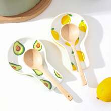 1 pieza Lindo soporte de cerámica para cucharas con diseño de fresa y cereza, soporte grande de cerámica para cucharas, soporte para cucharas en la encimera de la cocina, adecuado para la decoración de la encimera de la cocina, soporte para utensilios de cocina, cucharas, espátulas, cucharones o pinzas, regalo perfecto para bodas y inauguración de casa - Rosa - Ver 10