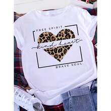 Brave Soul L American R Letters Love White T-Shirt Women's Short Sleeve Round Neck Loose Casual Top Summer Aesthetics T1EE Top 220G Soft Cotton T1EE For Men And Women, Made Of Durable And Skin-Friendly Premium Fabric With A Soft Feel, Suitable For All Body Shapes And For Everyday Wear. Breathable And Lightweight Casual Tops, Stylish Matching Sets For Autumn, Perfect For Daily Life, Outdoor Activities, Travel, Vacations And Various Theme Parties Throughout The Year. - 白色 - 查看 1