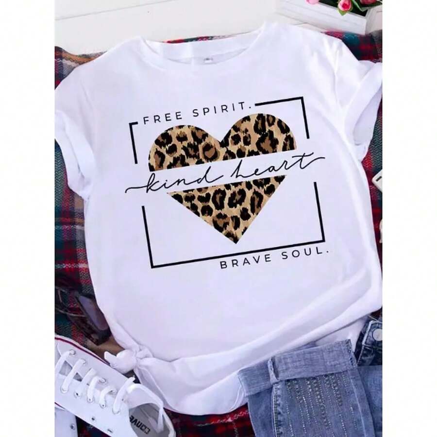 Brave Soul L American R Letters Love White T-Shirt Women's Short Sleeve Round Neck Loose Casual Top Summer Aesthetics T1EE Top 220G Soft Cotton T1EE For Men And Women, Made Of Durable And Skin-Friendly Premium Fabric With A Soft Feel, Suitable For All Body Shapes And For Everyday Wear. Breathable And Lightweight Casual Tops, Stylish Matching Sets For Autumn, Perfect For Daily Life, Outdoor Activities, Travel, Vacations And Various Theme Parties Throughout The Year. - 白色 - 查看 1