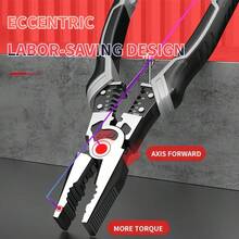 Industrial-Grade Multi-Function Plier Set - Includes Vise Grip, Needle-Nose Pliers, Diagonal Cutting Pliers, Wire Stripper, 3 Pieces Set, Electrician-Specialized Force-Saving Wire Pliers, Complete Home Repair Hardware Tools - Slanted Mouth - View 4