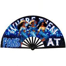European And American Style Theme Folding Fan, Music Festival RAVE Nightclub Hand Fan, Hot Girl Party Decoration Folding Fan, Personalized Print Large Folding Fan, Outdoor Rave Support Fan, Photo Prop Versatile Portable Folding Fan, Hot Girl Theme Hand Fan, Leopard / Denim Effect Nightclub Rave Fan, Summer Cooling Portable Fan - A - View 16
