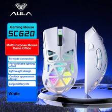 AULA SC620 超轻蜂窝游戏鼠标，三模式 2.4G 蓝牙有线可充电 RGB 背光 12000 DPI PAW3311 人体工学可编程按键无线游戏鼠标，兼容 PC、笔记本电脑、台式机，适用于游戏玩家和办公用途 - 查看 10
