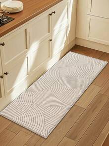 1pc Colorful Geometric Print Kitchen Runner Rug, Nordic Luxury Style, Thick Fabric With Comfortable Foot Feel, Easy Care Machine Washable, Practical Entryway Doormat For Kitchen, Laundry Room, Dining Room And Indoor Areas - Coral Pink - View 15