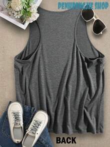 Women's Red Wine & Blue 4th Of July Wine Glass U-Neck Tank Top, 4th Of July Outfit Women, Mothers Day Outfit, Summer Outfits For Women, Vacation Outfits Women, Summer Tops, Teacher Outfits For Women - Màu xám đen - Xem 3
