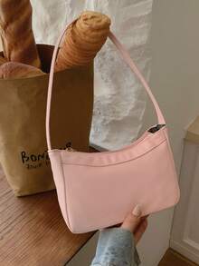 Bolso de red con flores y rosas para niña; Nuevo estilo de bolso de mano para cena; Bolso de hombro fresco y sencillo; Bolso de mano con flores - Rosa - Ver 10