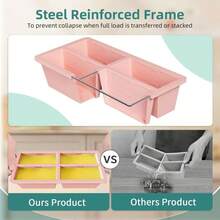 Reusable Silicone Soup Freezer Tray, 125ml&250ml  Mold, Non-Stick Sauce Broth  Tray For Refrigerator Food Storage - Pink 4 Rows - View 5