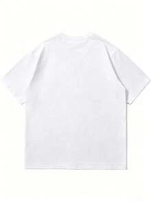 1pc Casual Men's Short Sleeve T-Shirt, Versatile Sweater, Round Neck T-Shirt, Men's Top, 100% Cotton - 白色的 - 查看 3