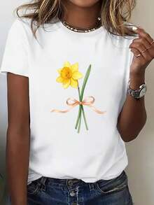 Ropa de mujer de talla grande, camisetas holgadas para mujer - tops casuales ligeros para uso diario, con diseños minimalistas, adecuados para diversas ocasiones - camisetas de cuello redondo holgadas - prendas esenciales transpirables para el día a día, fáciles de usar, estética sencilla, textura suave. O0ZC - Blanco - Ver 4