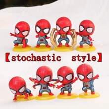 Marvel 1 pieza Figura decorativa de escritorio de Spider-Man versión Q, regalo pequeño perfecto para fans, familia y amigos, colgante fresco de verano, mejor opción para novia/pareja, accesorio de ambiente veraniego, artículo de combinación diaria [Estilo aleatorio] - Multicolor - View 5