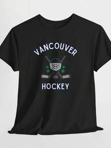 Vancouver Hockey Tee, Comfortable Spor T-Shirt, Uni Cotton Shiror Fans, Greaor Games And _ - màu đen - Xem 1