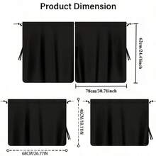 5pcs/Set Car Privacy Curtain Set, Made Of Polyester, Includes Rear Seat And Side Window Curtains, With Storage Bag, Suitable For Sedans And SUVs - A - View 3
