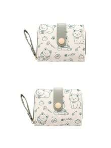 Dompet Mini Wanita, Motif Kucing Lucu, Dompet Koin Kecil dengan Resleting, Banyak Slot Kartu, dan Tali Pergelangan Tangan - Ringan dan Portabel, Dapat Menyimpan Uang Tunai, Kartu Identitas, dan Koin, Dompet Pendek Kapasitas Besar, Dompet Koin Kulit Imitasi yang Modis dan Menggemaskan, Cocok untuk Penggunaan Sehari-hari, Bepergian, dan Hadiah Ideal untuk Teman dan Keluarga. - MultiWarna - View 20