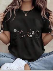 Camiseta de gran tamaño - Camiseta gráfica divertida para mujer - Top relajado de manga corta y cuello redondo, lavable a máquina para comodidad durante todo el año, uso diario; Corte relajado; Impresión Duradera, Ideal para Regalos Navideños - Camiseta Unisex de Manga Corta y Cuello Redondo de Algodón Suelto Estilo Vintage Urbano - Negro - Ver 7