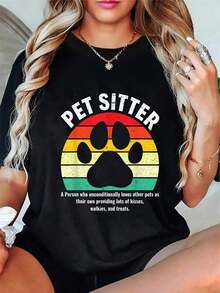 Camiseta 100% Algodón con Divertida Definición de Mascota Sentada - Negro - Ver 5