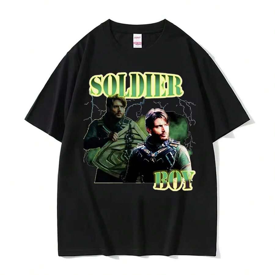 Camiseta gráfica de edición limitada The Soldier Boy Jensen Ackles para mujer, moda de , camiseta oversize uni con cuello redondo, 220 g, de algodón suave. Camiseta para hombre y mujer, confeccionada con tejido premium duradero y agradable al tacto, adecuada para todo tipo de cuerpo y para uso diario. Camisetas casuales transpirables y ligeras, conjuntos elegantes para otoño, perfectas para el día a día, actividades al aire libre, vies, vacaciones y fiestas temáticas durante todo el año. - Negro - Ver 1
