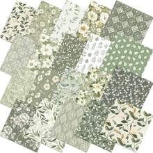 40 Rolls Of Light Green Fabric Rolls For Carpet Lining, Green Fabric Strips, 2.56 Inch Jelly Leaves And Floral Pre-Cut Square Bundles, Spring Patchwork Materials For Blankets, Tote Bags, Sewing DIY Crafts - Variant - View 11