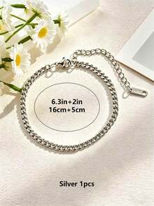 Bộ 1/5/10 vòng tay khóa an toàn, vòng tay mặt dây chuyền điều chỉnh được bằng thép không gỉ 304 với khóa càng cua, thích hợp để tự làm trang sức (màu vàng + bạc). - Vòng tay dây xích đánh bóng hai mặt - Xem 9
