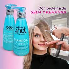 Shampoo Liso Perfecto Kolor Shot - Control de Volumen y Frizz con Seda y Keratina - Blanco - Ver 5