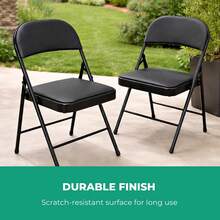 Foldable Padded Chair With Metal Frame Heavy Duty For Office Home Dining Easy Storage Black Pack Of 2 - 1 - 查看 6